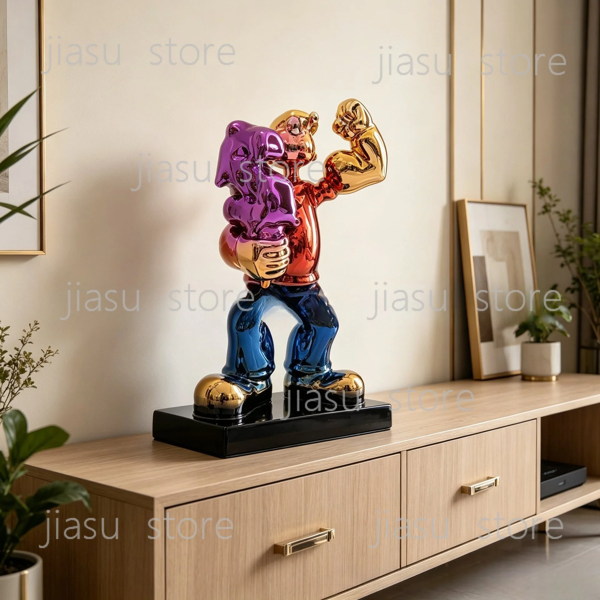 Cartoon ornament porch TV cabinet creative home dollar Popeye wine cabinet resin crafts
Cartoon ornament porch TV cabinet creative home dollar Popeye wine cabinet resin crafts