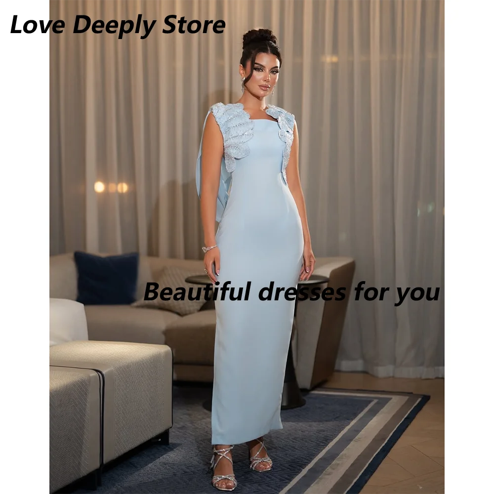 Light Blue Prom Dress Customized Square Neck Beadings Sequin Ankle Length Sheath Cocktail Party Gown Elegnt Side Slit Dresses
Light Blue Prom Dress Customized Square Neck Beadings Sequin Ankle Length Sheath Cocktail Party Gown Elegnt Side Slit Dresses