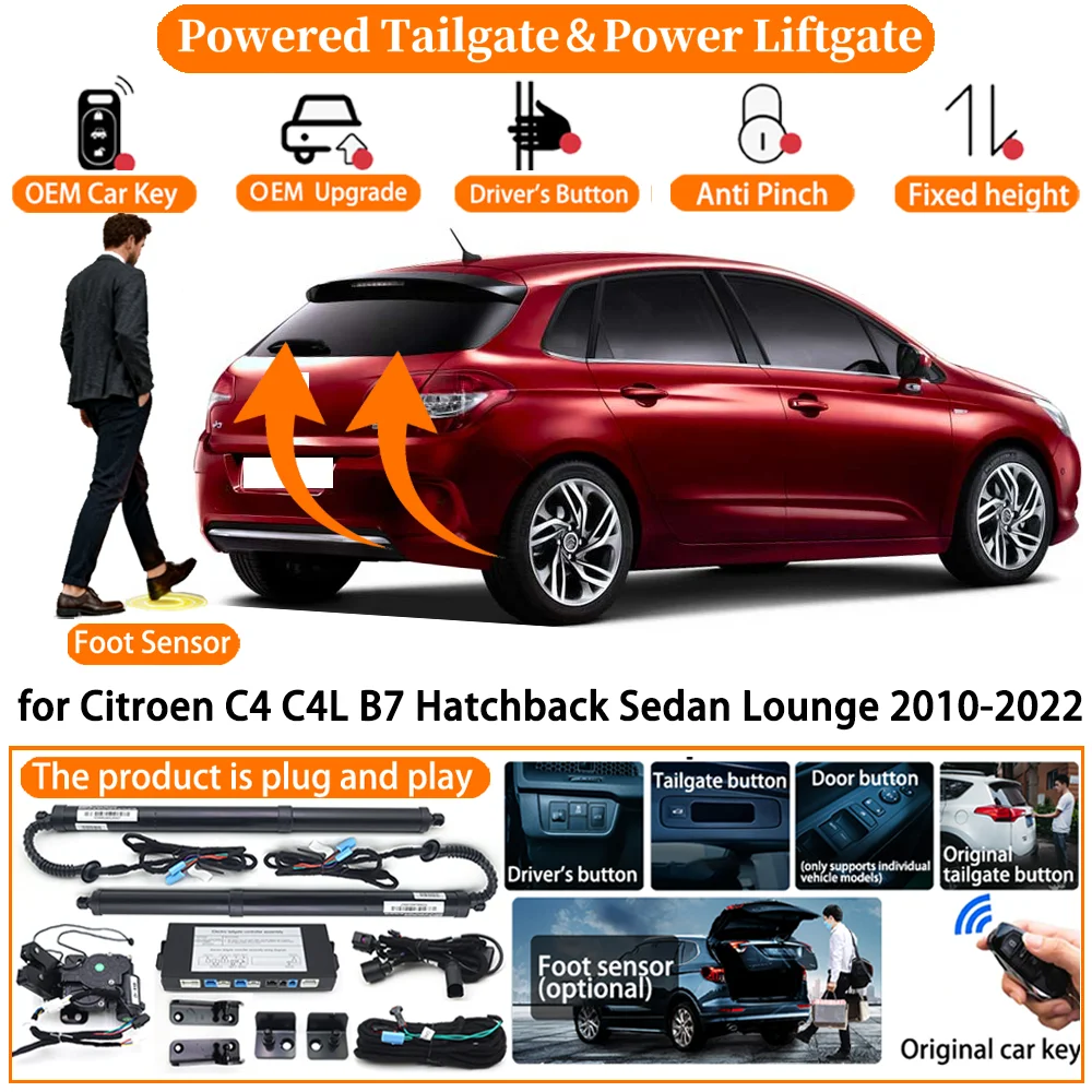 Электропривод багажника для Citroen C4 C4L B7 (хэтчбек, седан, универсал) 2010-2022: Комплект автоматического электрического подъема двери багажника
Электропривод багажника для Citroen C4 C4L B7 (хэтчбек, седан, универсал) 2010-2022: Комплект автоматического электрического подъема двери багажника
