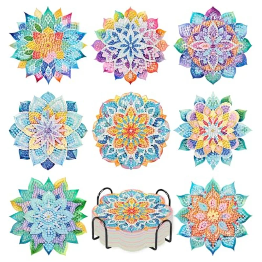 8 PCS Succulent Diamond Art Coasters with Holder, DIY Flowers Diamond Painting Coasters Kits for Adults, Non Slip Hardwood Base
8 PCS Succulent Diamond Art Coasters with Holder, DIY Flowers Diamond Painting Coasters Kits for Adults, Non Slip Hardwood Base