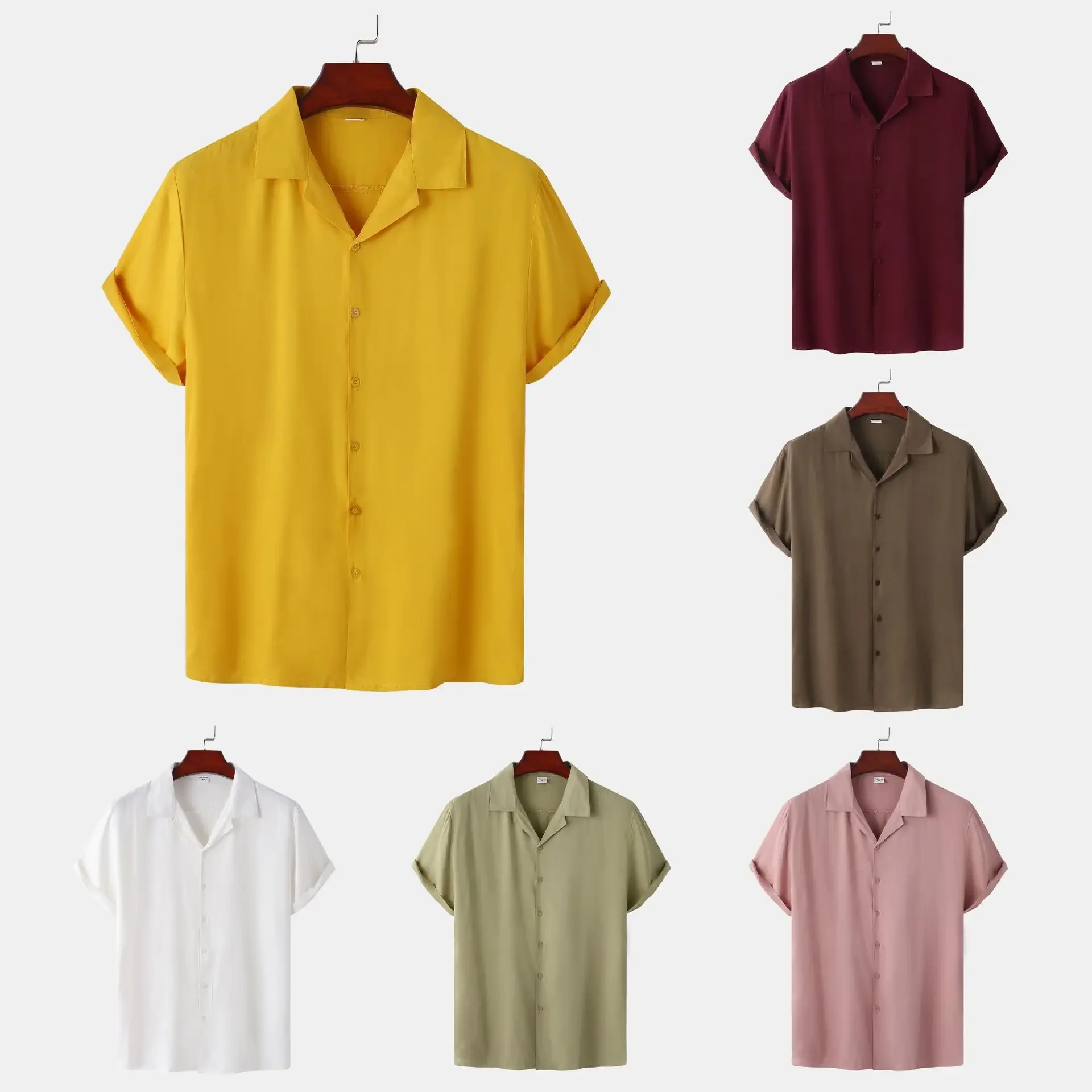 New Mens Shirts Spring and Summer Casual Street Trend Short Sleeved Shirts for Men
New Mens Shirts Spring and Summer Casual Street Trend Short Sleeved Shirts for Men