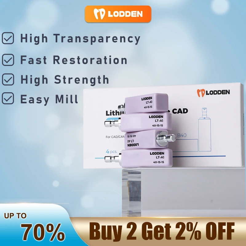 4PCS Lodden Lithium Disilicate Block Dental Glass Ceramic Block Cubes 40*15*15 LT/HT/MT for Dental lab CAD CAM System
4PCS Lodden Lithium Disilicate Block Dental Glass Ceramic Block Cubes 40*15*15 LT/HT/MT for Dental lab CAD CAM System