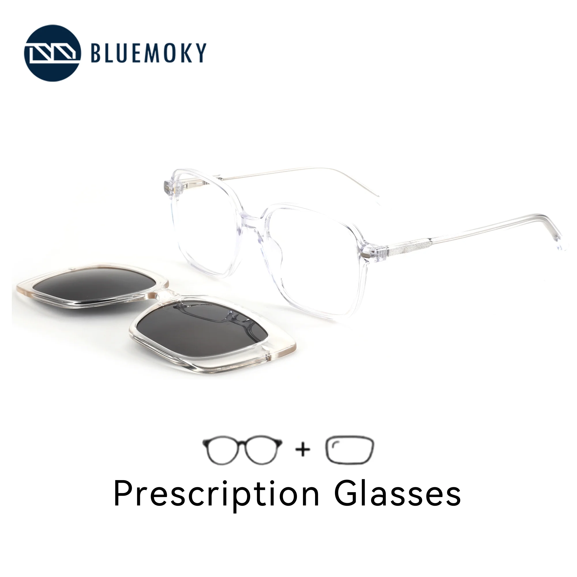 BLUEMOKY (L Size) Square Acetate Clip on Prescription Glasses For Women Photochromic Multifocal Custom Optical Eyeglasses
BLUEMOKY (L Size) Square Acetate Clip on Prescription Glasses For Women Photochromic Multifocal Custom Optical Eyeglasses