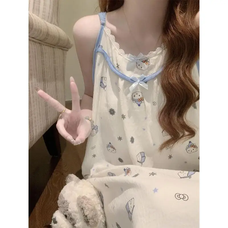 2026 New Women's Summer Cotton Yarn, Pure Cotton Suspender Sleepwear Loose Medium To Long Sweet and Cute Long Skirt Home Wear
2026 New Women's Summer Cotton Yarn, Pure Cotton Suspender Sleepwear Loose Medium To Long Sweet and Cute Long Skirt Home Wear