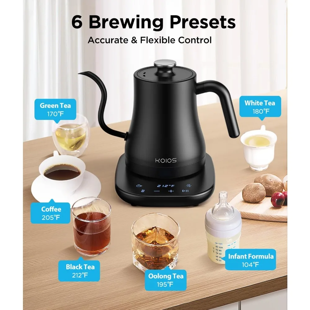 Gooseneck Electric Kettle with Temperature Control, 27oz/0.8L Fast Heat Electric Kettl
Gooseneck Electric Kettle with Temperature Control, 27oz/0.8L Fast Heat Electric Kettl