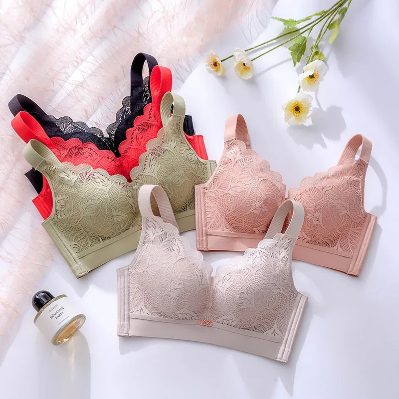 Adjustable Lace Bra Thin Wide Strap Women's Underwear Full Bust Look Small Gathered Nylon Fabric Four Seasons Universal
Adjustable Lace Bra Thin Wide Strap Women's Underwear Full Bust Look Small Gathered Nylon Fabric Four Seasons Universal