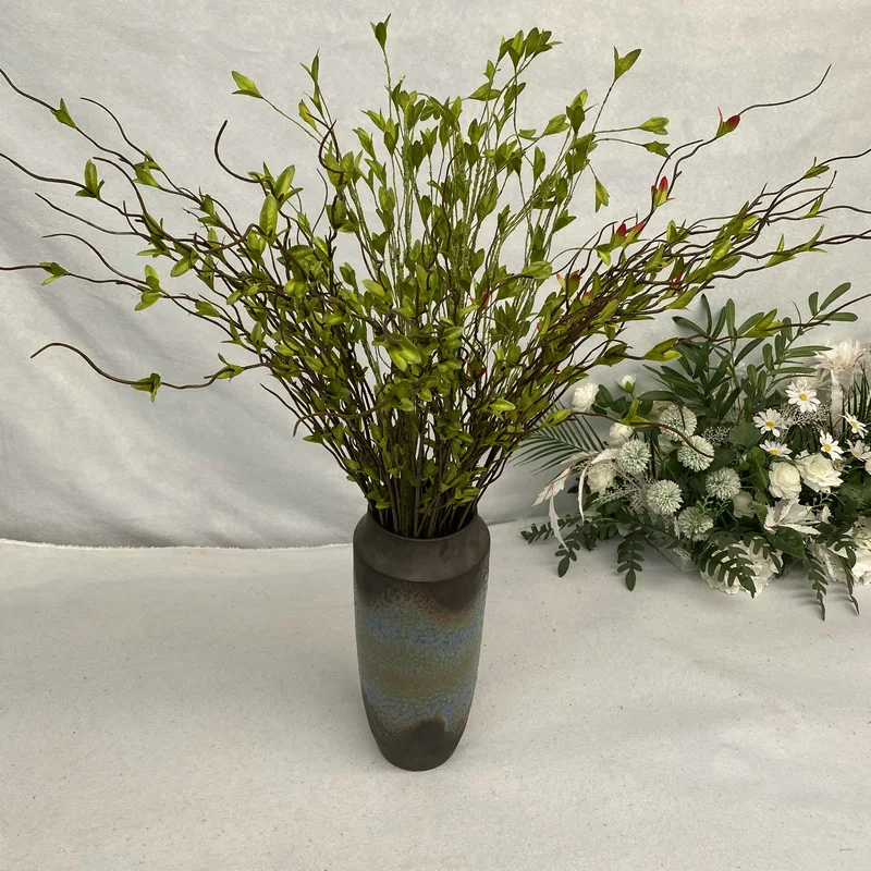 112cm Multi Forked Silk Cloth Dragon Whisker Leaf Simulation Green Plant Snow Willow Branches Wedding Hall Living Room Decor
112cm Multi Forked Silk Cloth Dragon Whisker Leaf Simulation Green Plant Snow Willow Branches Wedding Hall Living Room Decor