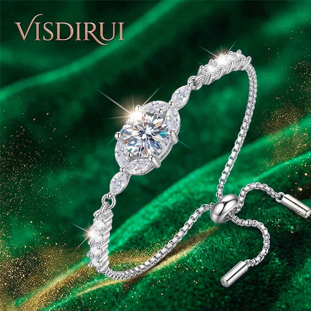 VISDIRUI 1ct D Color Moissanite Slider Bracelet S925 Sterling Silver 6.5mm Stone Adjustable Pave Setting Casual Jewelry Gift
VISDIRUI 1ct D Color Moissanite Slider Bracelet S925 Sterling Silver 6.5mm Stone Adjustable Pave Setting Casual Jewelry Gift