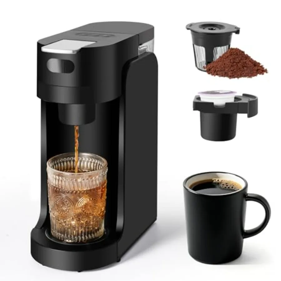 Кофеварка для одной порции для K-Cup, 2 способа заваривания, быстрый нагрев за 10 секунд, для чашек от 180 до 350 мл, матовый черный, быстрое приготовление, для путешествий, на одну чашку
Кофеварка для одной порции для K-Cup, 2 способа заваривания, быстрый нагрев за 10 секунд, для чашек от 180 до 350 мл, матовый черный, быстрое приготовление, для путешествий, на одну чашку