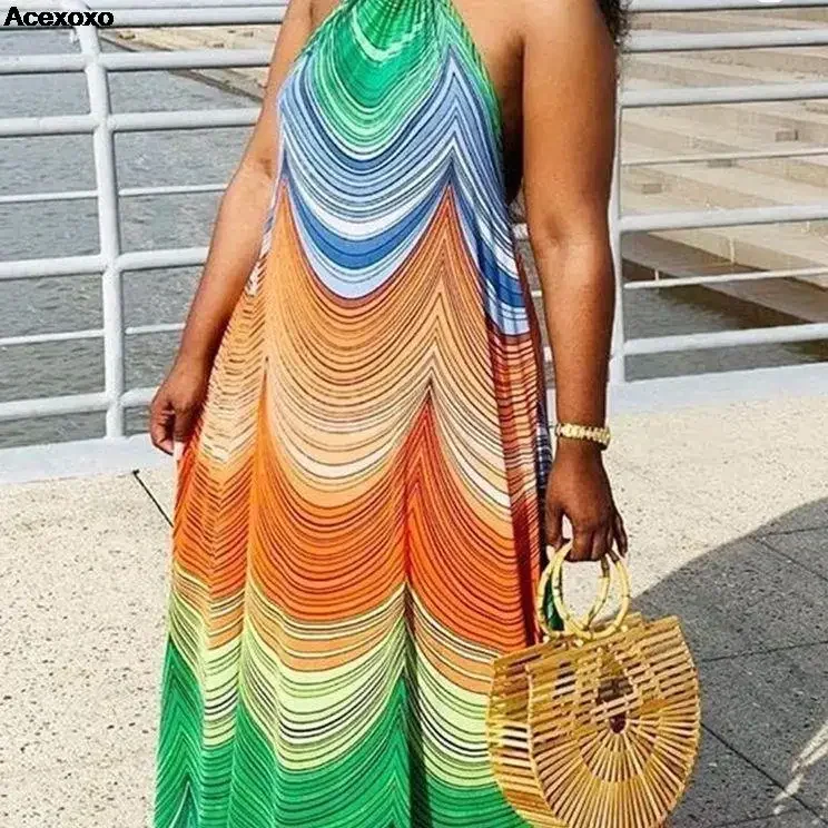 2023 summer new women's fashion casual color print beach strap loose plus size dress
2023 summer new women's fashion casual color print beach strap loose plus size dress