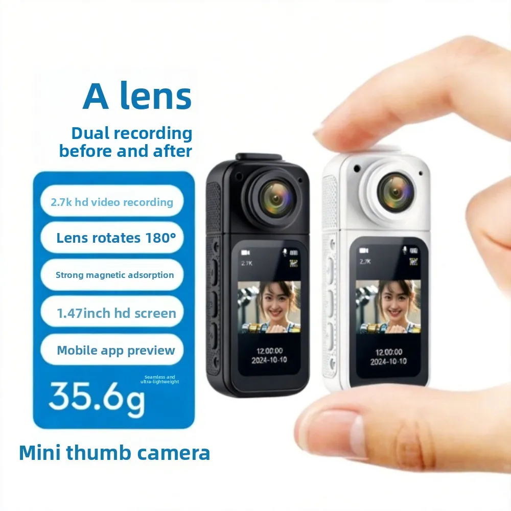 2.7K Magnetic Thumb Camera 180° Rotate 1.47" HD Screen Action Cam for Cycling
2.7K Magnetic Thumb Camera 180° Rotate 1.47" HD Screen Action Cam for Cycling