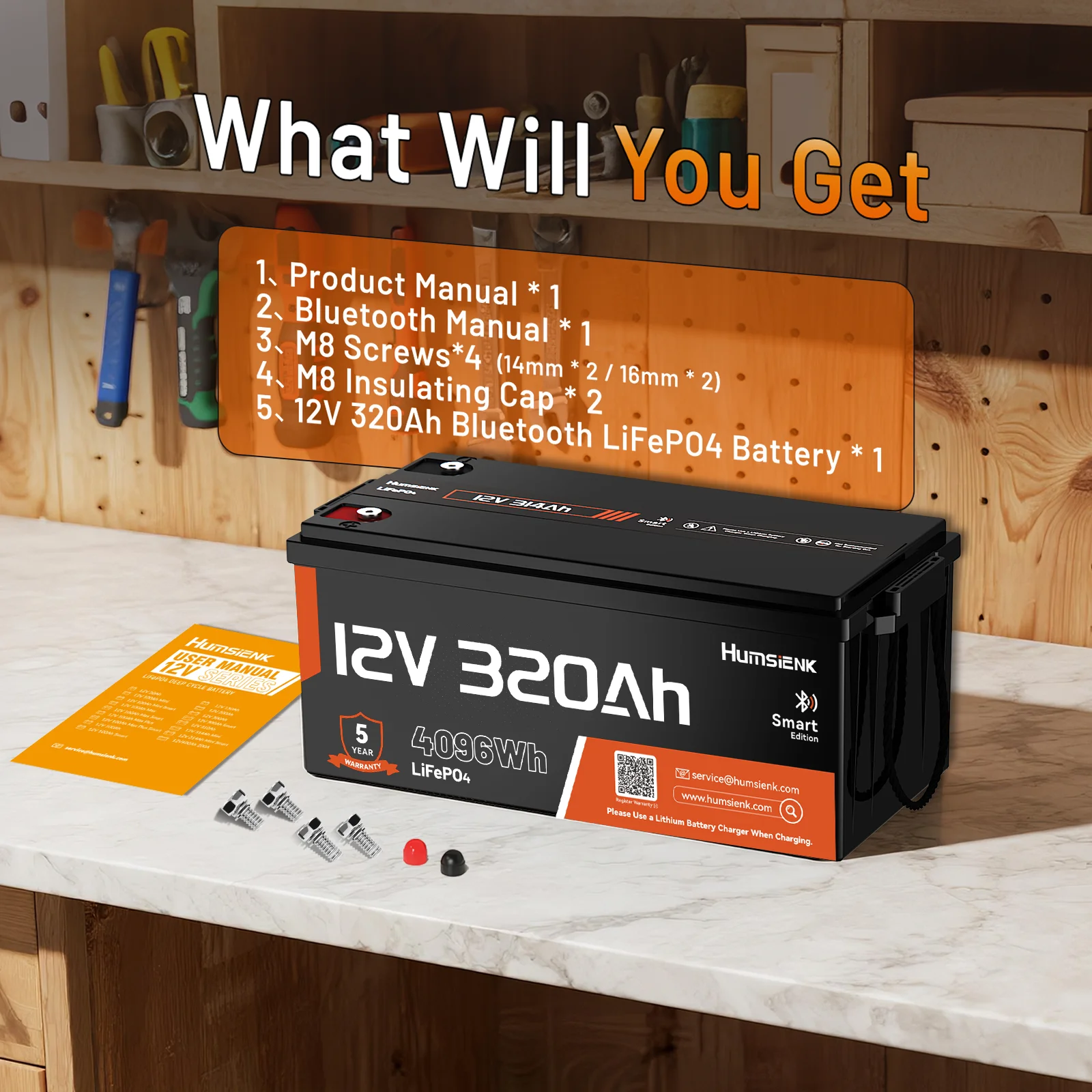 Humsienk 12V 320Ah Rechargeable Lithium Battery, Capacity 4096Wh, Built-in Bluetooth & 250A BMS, 15000+ Deep Cycle & 12V LiFePO4 Battery For RV, Van, Golf Cart, Boat, Camper, Marine, Trolling Motor, Off-Grid, Solar Energy Storage, 5-Year Warranty
Humsienk 12V 320Ah Rechargeable Lithium Battery, Capacity 4096Wh, Built-in Bluetooth & 250A BMS, 15000+ Deep Cycle & 12V LiFePO4 Battery For RV, Van, Golf Cart, Boat, Camper, Marine, Trolling Motor, Off-Grid, Solar Energy Storage, 5-Year Warranty