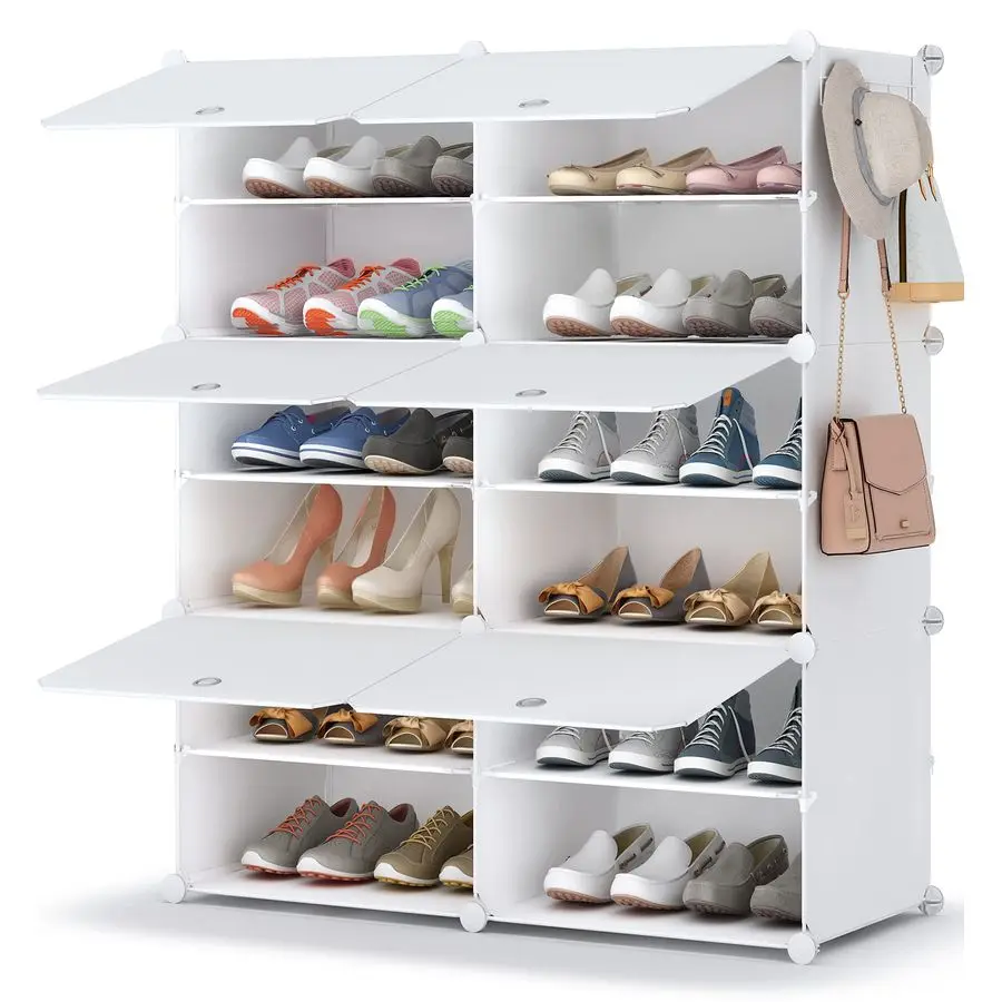 Shoe Rack, 6 Tier Shoe Storage Cabinet 24 Pair Plastic Shoe Shelves Organizer for Closet Hallway Bedroom Entryway
Shoe Rack, 6 Tier Shoe Storage Cabinet 24 Pair Plastic Shoe Shelves Organizer for Closet Hallway Bedroom Entryway