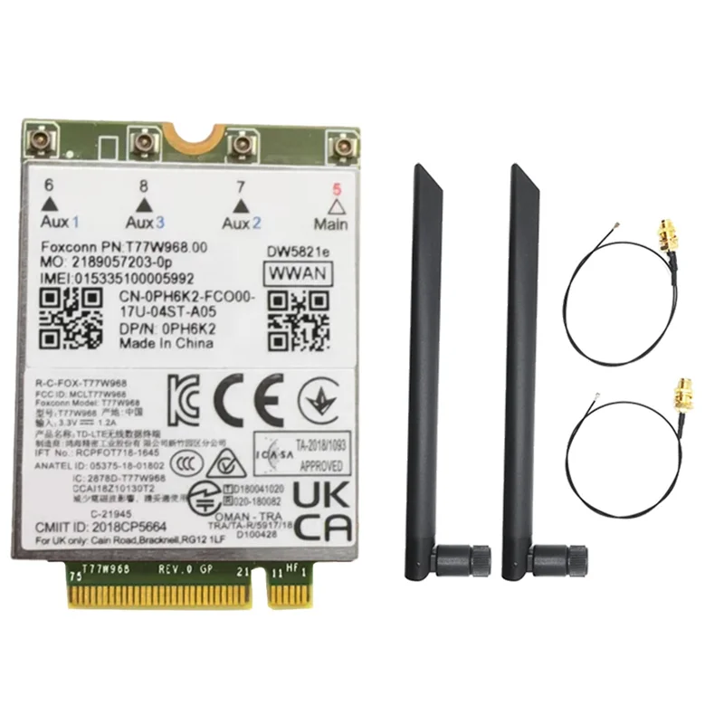 Exquisite-T77W968 DW5821E X20 4G LTE модуль Cat16 гигабитная беспроводная карта 4G для ноутбука Dell 5420 5424 7424 7400 + 2 антенны X8DB Ki
Exquisite-T77W968 DW5821E X20 4G LTE модуль Cat16 гигабитная беспроводная карта 4G для ноутбука Dell 5420 5424 7424 7400 + 2 антенны X8DB Ki