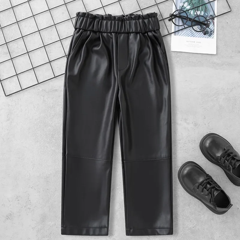 Children's leather pants girls' PU leather pants elastic waisted girls' leather pants
Children's leather pants girls' PU leather pants elastic waisted girls' leather pants