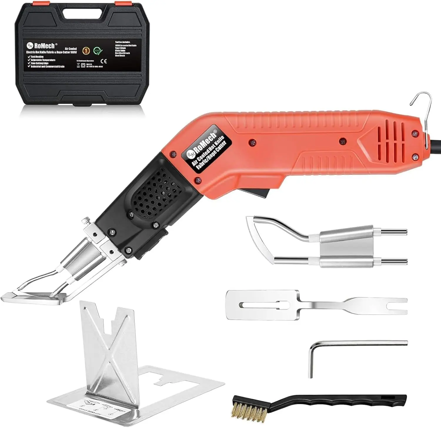 100W Air Cooled Fabric Cutter, Pro Electric Hot Knife with Adjustable Power, Cutting Tool Kit with Blades & Accessories
100W Air Cooled Fabric Cutter, Pro Electric Hot Knife with Adjustable Power, Cutting Tool Kit with Blades & Accessories