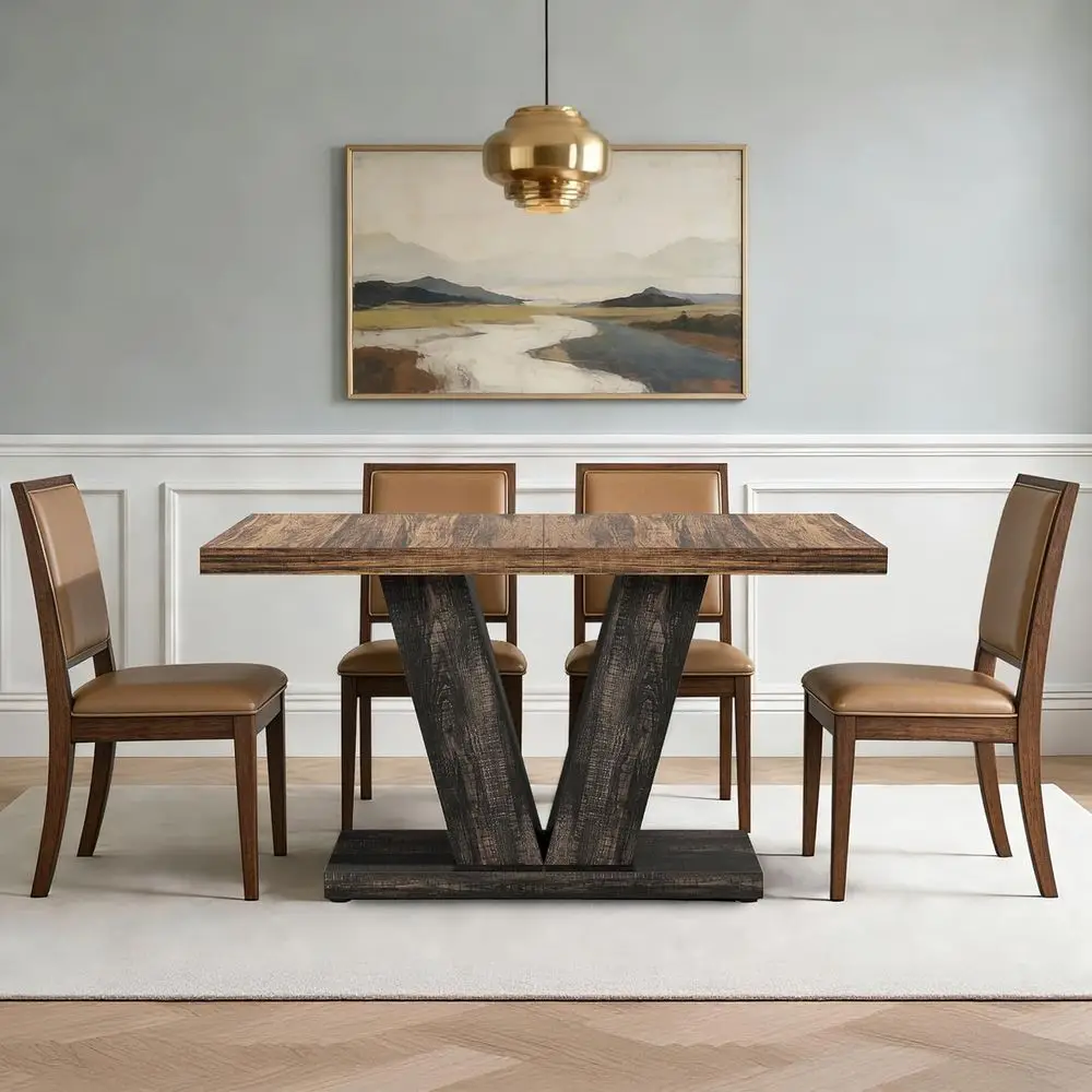 47 Wooden Heavy Duty Pedestal Dining Table for Kitchen, Dining & Living Rooms (Black/Brown)
47 Wooden Heavy Duty Pedestal Dining Table for Kitchen, Dining & Living Rooms (Black/Brown)