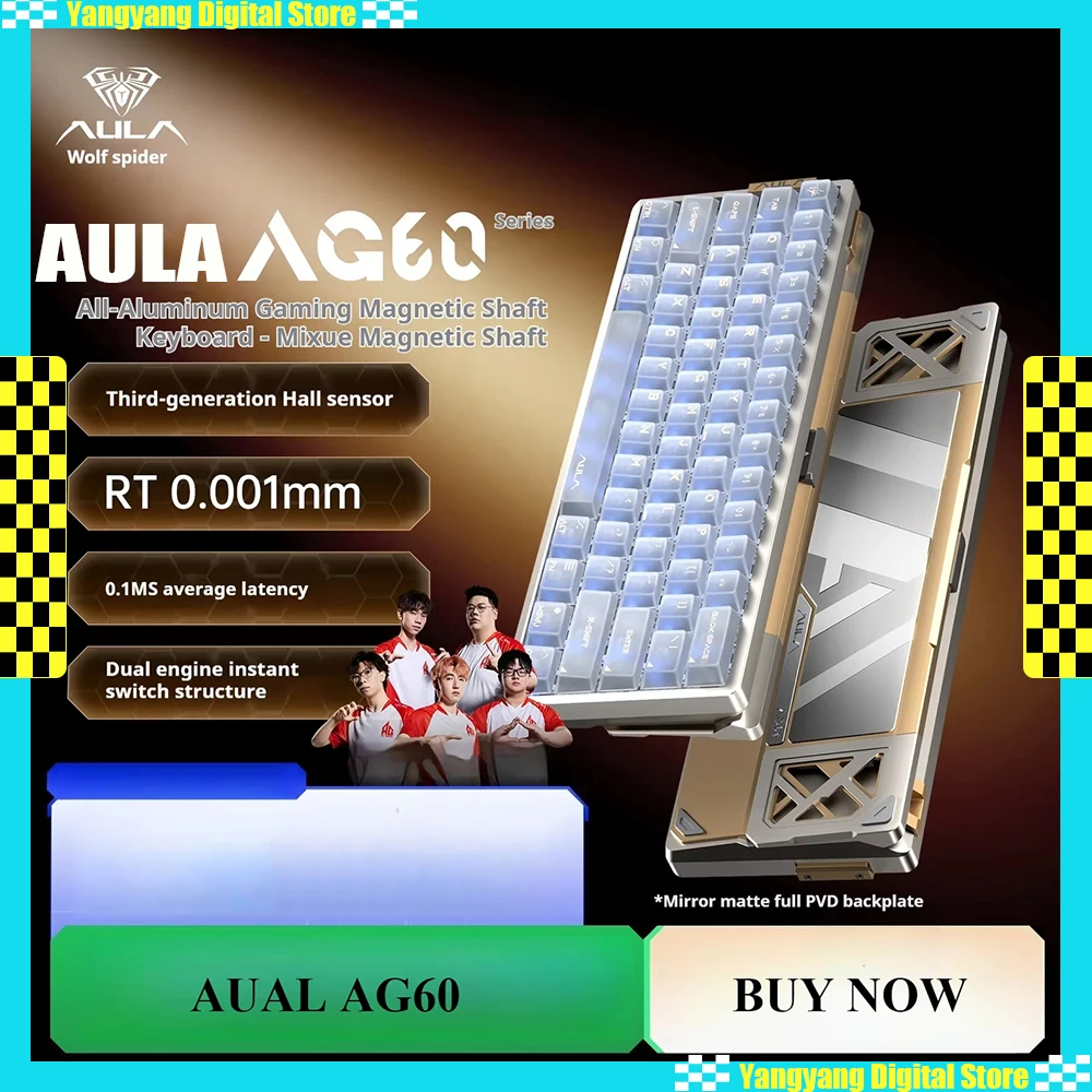 Aula AG60 Magnetic Switch Keyboard Wired Mechanical Keyboards RT0.01mm Gaming Keyboard CNC Aluminium Alloy PC Accessories Gifts
Aula AG60 Magnetic Switch Keyboard Wired Mechanical Keyboards RT0.01mm Gaming Keyboard CNC Aluminium Alloy PC Accessories Gifts