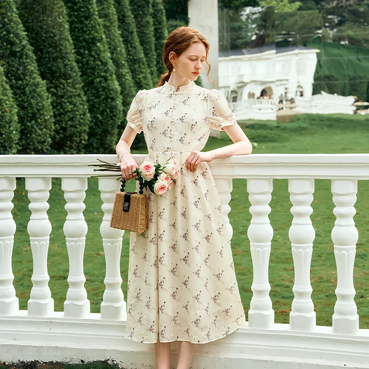 OLrain Summer Dresses 2025 Woman Fashion Commut Stand Neck A-Line Pearl Button Puff Sleeve Printed Bringht Silk Dress O24XL91832
OLrain Summer Dresses 2025 Woman Fashion Commut Stand Neck A-Line Pearl Button Puff Sleeve Printed Bringht Silk Dress O24XL91832