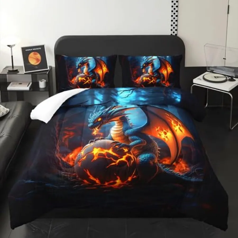 3D Blue Black Dragon Comforter 3Pcs Wild Animal Mysterious Dragon Egg Bedding Set for Kid Teen Girl Boy Adult Gothic Magic Fant
3D Blue Black Dragon Comforter 3Pcs Wild Animal Mysterious Dragon Egg Bedding Set for Kid Teen Girl Boy Adult Gothic Magic Fant