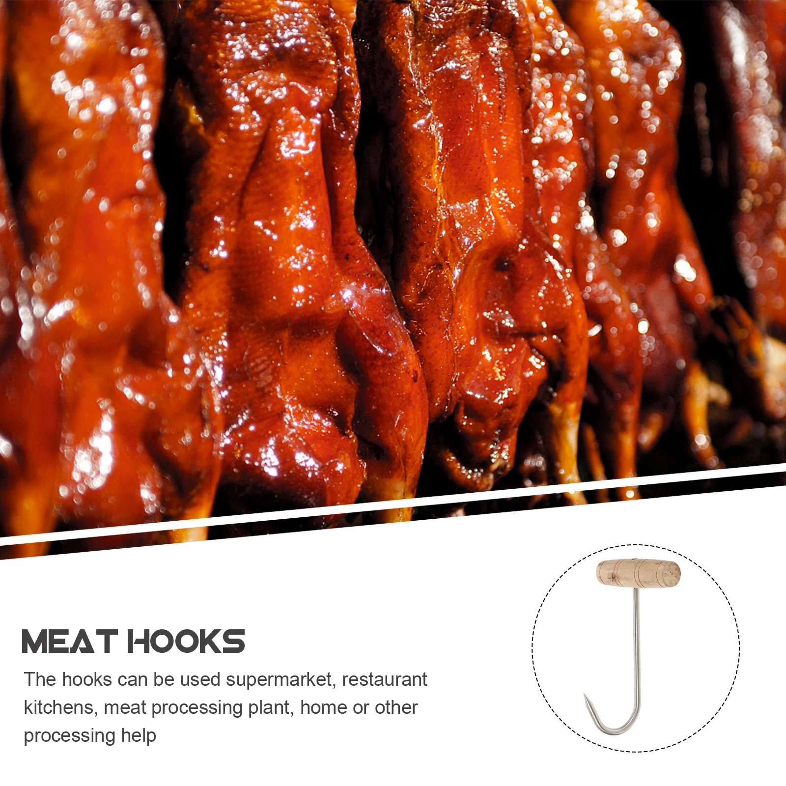 2Pcs T-shaped Steel Meat Hooks Wood Handle for Hanging Drying Smoking Bacon Butchering Supplies Kitchen Tools Storage
2Pcs T-shaped Steel Meat Hooks Wood Handle for Hanging Drying Smoking Bacon Butchering Supplies Kitchen Tools Storage