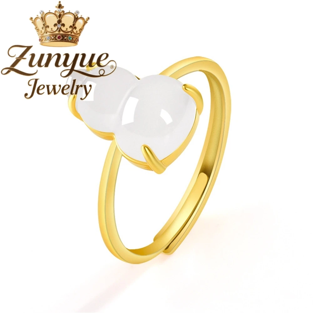 High - End Natural Hetian Jade White Jade Gourd Jade Ring S925 Silver Rose Gold Plated Ring Fashion Jewelry Charms Exquisite Gif
High - End Natural Hetian Jade White Jade Gourd Jade Ring S925 Silver Rose Gold Plated Ring Fashion Jewelry Charms Exquisite Gif