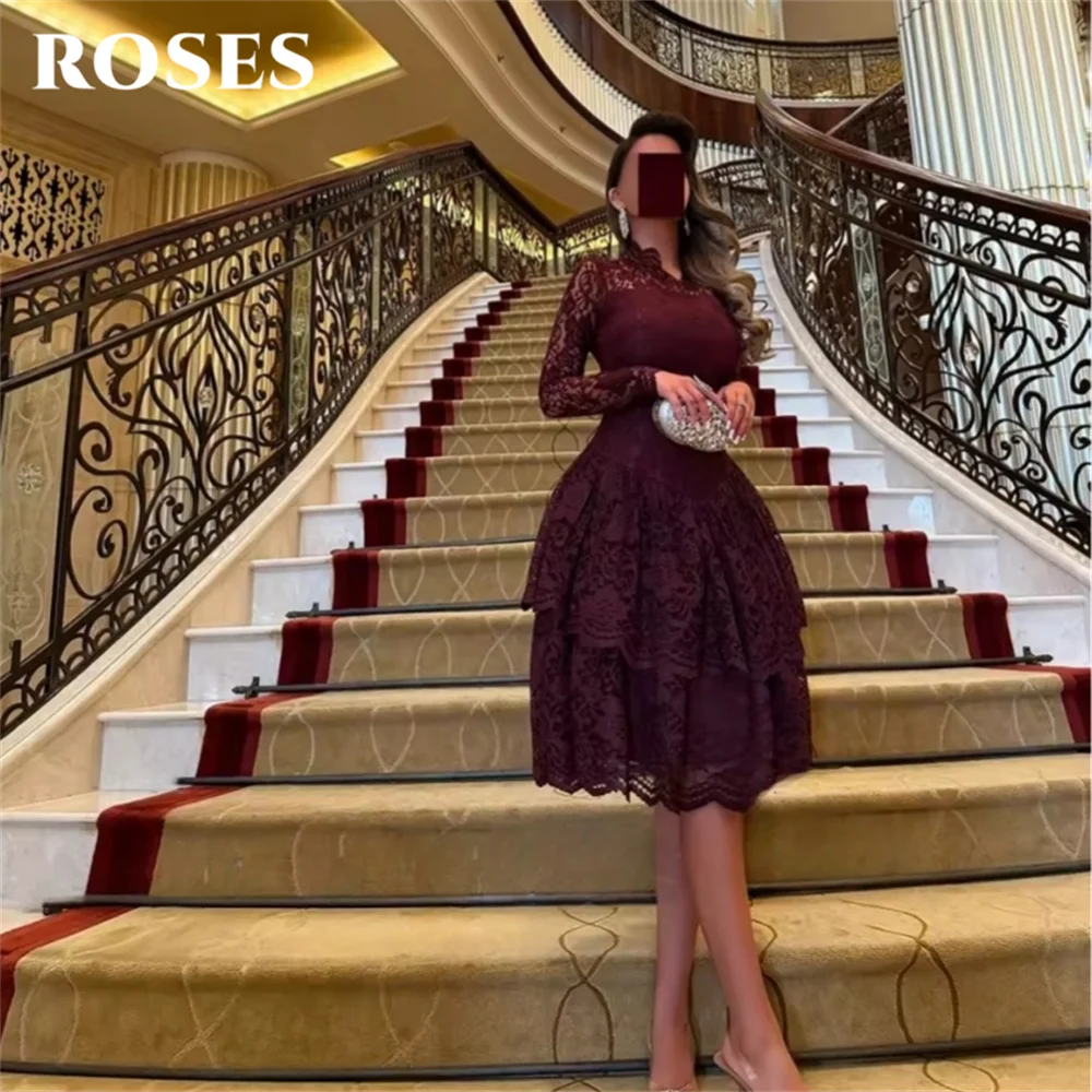 ROSES Purple Party Dress Long Sleeves Prom Dress Knee-Length Lace Cocktail Dress for Sophisticated Dinner Events Customized
ROSES Purple Party Dress Long Sleeves Prom Dress Knee-Length Lace Cocktail Dress for Sophisticated Dinner Events Customized