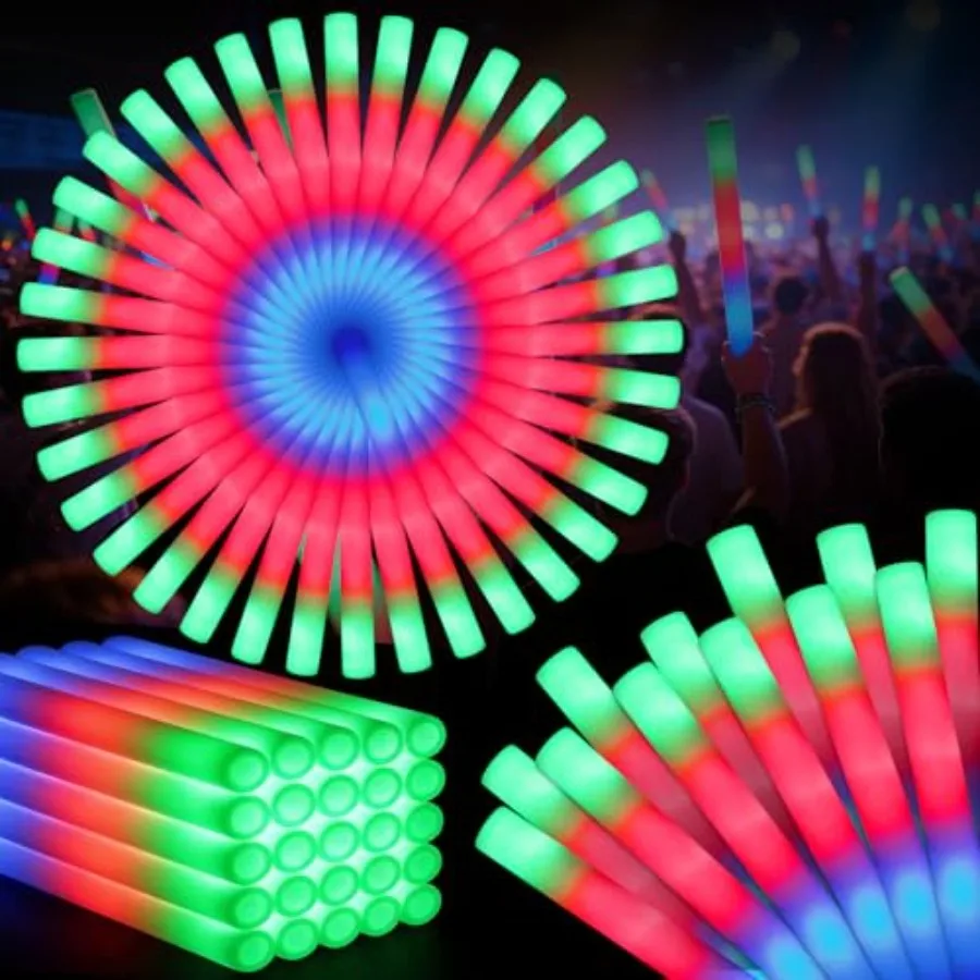 PCS Foam Glow Sticks Bulk, Light up in the Dark Party plies with 3 Colorful Flashing Modes, Glow Party Pack for Wedding, Birthd
PCS Foam Glow Sticks Bulk, Light up in the Dark Party plies with 3 Colorful Flashing Modes, Glow Party Pack for Wedding, Birthd