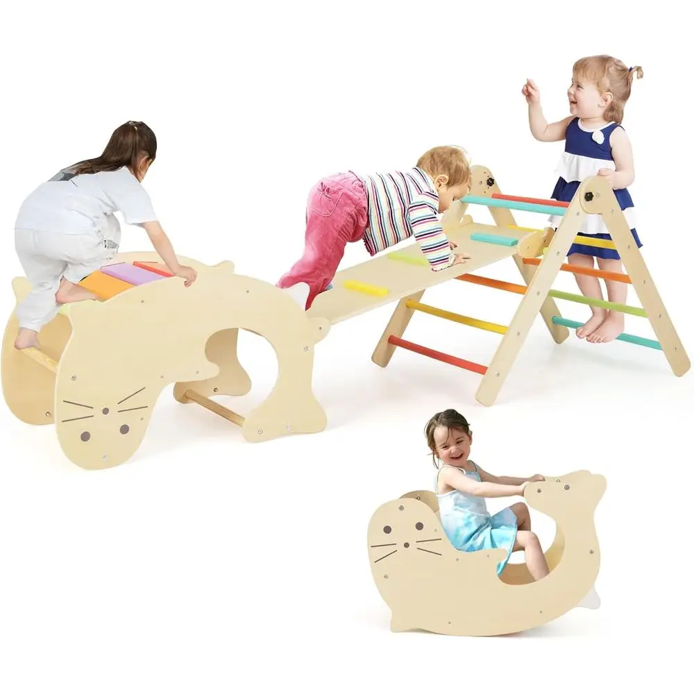 Wooden Arch Climber Ladder with Slide and Play Table, Multi-Functional, Ideal Gift for Kids
Wooden Arch Climber Ladder with Slide and Play Table, Multi-Functional, Ideal Gift for Kids