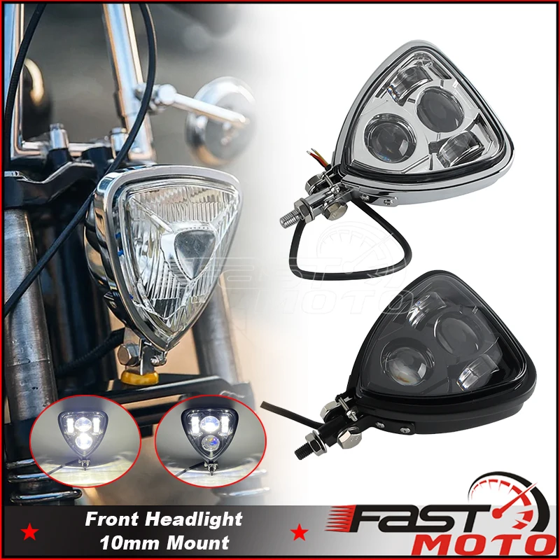 Cafe Racer Custom Retro Motorcycle Triangle Headlight LED High Low Beam Headlamp 10V-30V Head Lamp Light Universal 10mm Screw
Cafe Racer Custom Retro Motorcycle Triangle Headlight LED High Low Beam Headlamp 10V-30V Head Lamp Light Universal 10mm Screw