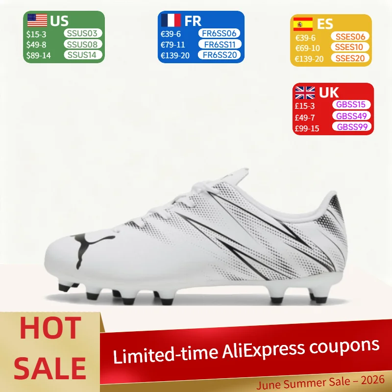 PUMA Attacanto FG/AG: Minimalist, Durable, Non-Slip, Low-Top, Breathable Soccer Cleats (Unisex) in Black and White 107477-05
PUMA Attacanto FG/AG: Minimalist, Durable, Non-Slip, Low-Top, Breathable Soccer Cleats (Unisex) in Black and White 107477-05
