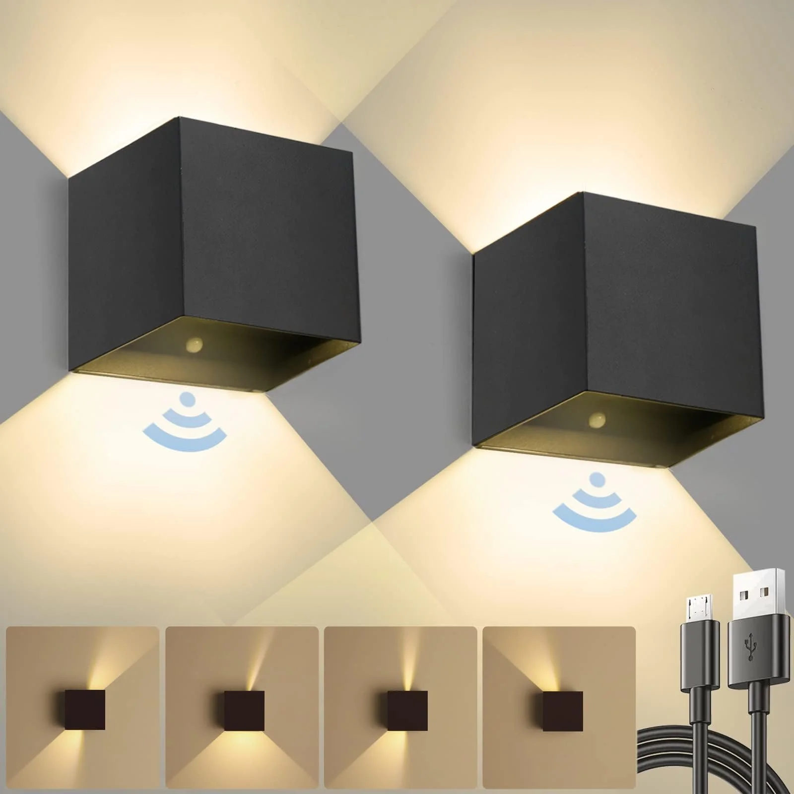 Battery Operated Wall Sconces Set of Two, Modern LED Wall Light with Motion Sensor USB Charging Wireless Wall Lamps for Corridor
Battery Operated Wall Sconces Set of Two, Modern LED Wall Light with Motion Sensor USB Charging Wireless Wall Lamps for Corridor