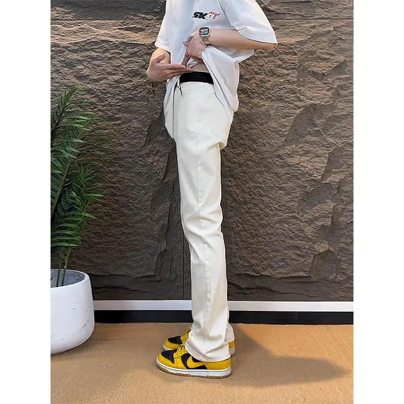 White Flexible Straight Leg Men's Jeans Summer High Street Knife High Waist Denim Pants Youthful Trendy Straight Cut Tro...
White Flexible Straight Leg Men's Jeans Summer High Street Knife High Waist Denim Pants Youthful Trendy Straight Cut Tro...