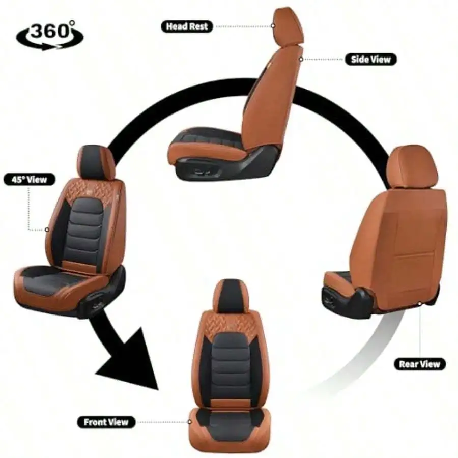Leather Car Seat Covers Front Pair Waterproof Brown And Black For SUV Trucks
Leather Car Seat Covers Front Pair Waterproof Brown And Black For SUV Trucks