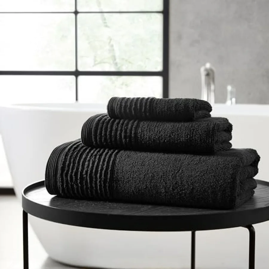 Bath Towels for Bathroom Use, 100 Terry Cotton, Black, Soft Absorbent with Low Linting and Fade Resistance Sculpted Pleat, 6-Pi
Bath Towels for Bathroom Use, 100 Terry Cotton, Black, Soft Absorbent with Low Linting and Fade Resistance Sculpted Pleat, 6-Pi
