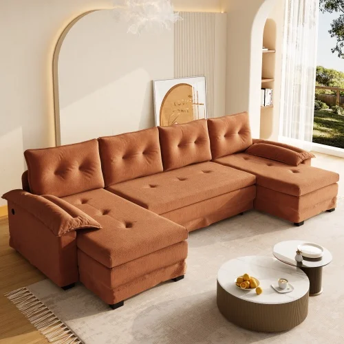 #U-Shaped Sleeper Sofa Bed Convertible Couch USB Ports Oversized Sectional Modular Chaise Lounge Modern Living Room/Apartment
#U-Shaped Sleeper Sofa Bed Convertible Couch USB Ports Oversized Sectional Modular Chaise Lounge Modern Living Room/Apartment