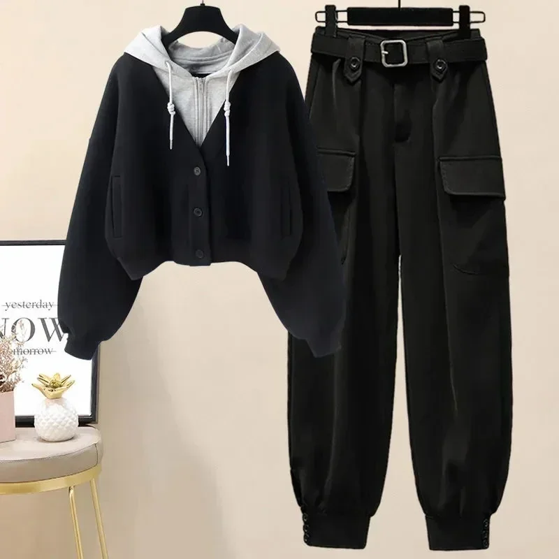 Streetwear Pants Suit Thickened Hooded Jacket Cargo Pants 2 Piece Sets Women's Korean Fashion Loose Outfits Plus Size Warm Sets
Streetwear Pants Suit Thickened Hooded Jacket Cargo Pants 2 Piece Sets Women's Korean Fashion Loose Outfits Plus Size Warm Sets