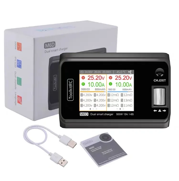 For ToolkitRC M6D V3 500W 15A DC Dual Channel Mini Smart Charger Discharger 1-6s Lipo Battery FPV Model Spare Parts Replacement
For ToolkitRC M6D V3 500W 15A DC Dual Channel Mini Smart Charger Discharger 1-6s Lipo Battery FPV Model Spare Parts Replacement