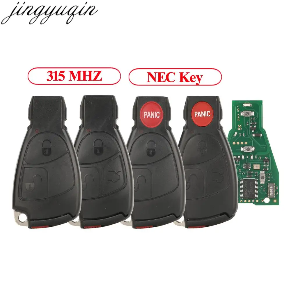 Jingyuqin NEC 2/3/4 Buttons Remote Car Key Alarm 315MHz For Mercedes Benz Black Card Smart Keyless Entry Fob
Jingyuqin NEC 2/3/4 Buttons Remote Car Key Alarm 315MHz For Mercedes Benz Black Card Smart Keyless Entry Fob