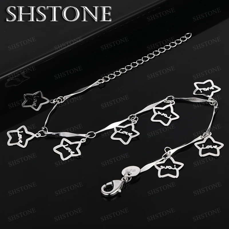 Hot Classics 925 Sterling Silver Star Ornaments Bracelet Chain Women Wedding Party Jewelry Fashion Engagement Gift Accessories
Hot Classics 925 Sterling Silver Star Ornaments Bracelet Chain Women Wedding Party Jewelry Fashion Engagement Gift Accessories