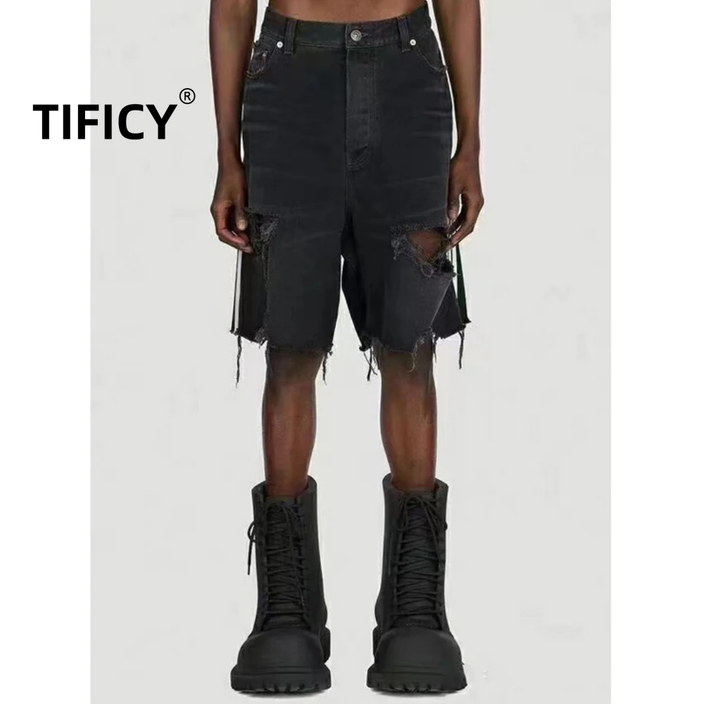 High Street Ripped Tassel Denim Shorts Men's Distressed Cropped Streetwear Casual Loose Streetwear Jeans Pants
High Street Ripped Tassel Denim Shorts Men's Distressed Cropped Streetwear Casual Loose Streetwear Jeans Pants