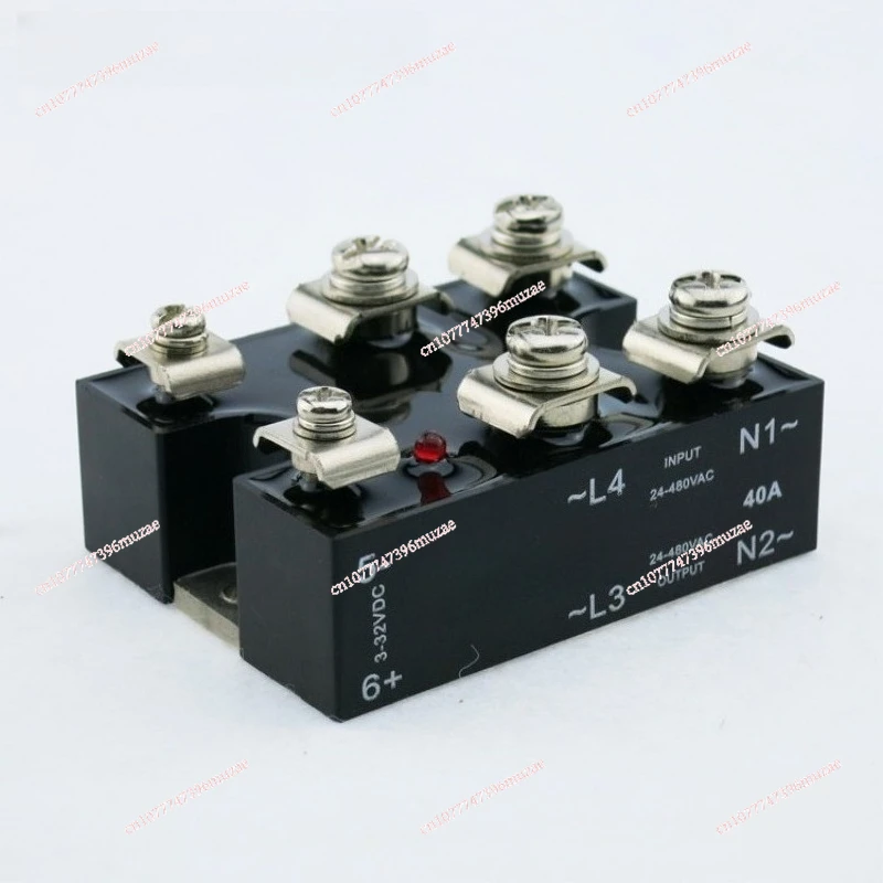 Двухфазное твердотельное реле 40А, управление постоянным током, управление переменным током, нагрузка 24В постоянного тока, 480В.
Двухфазное твердотельное реле 40А, управление постоянным током, управление переменным током, нагрузка 24В постоянного тока, 480В.