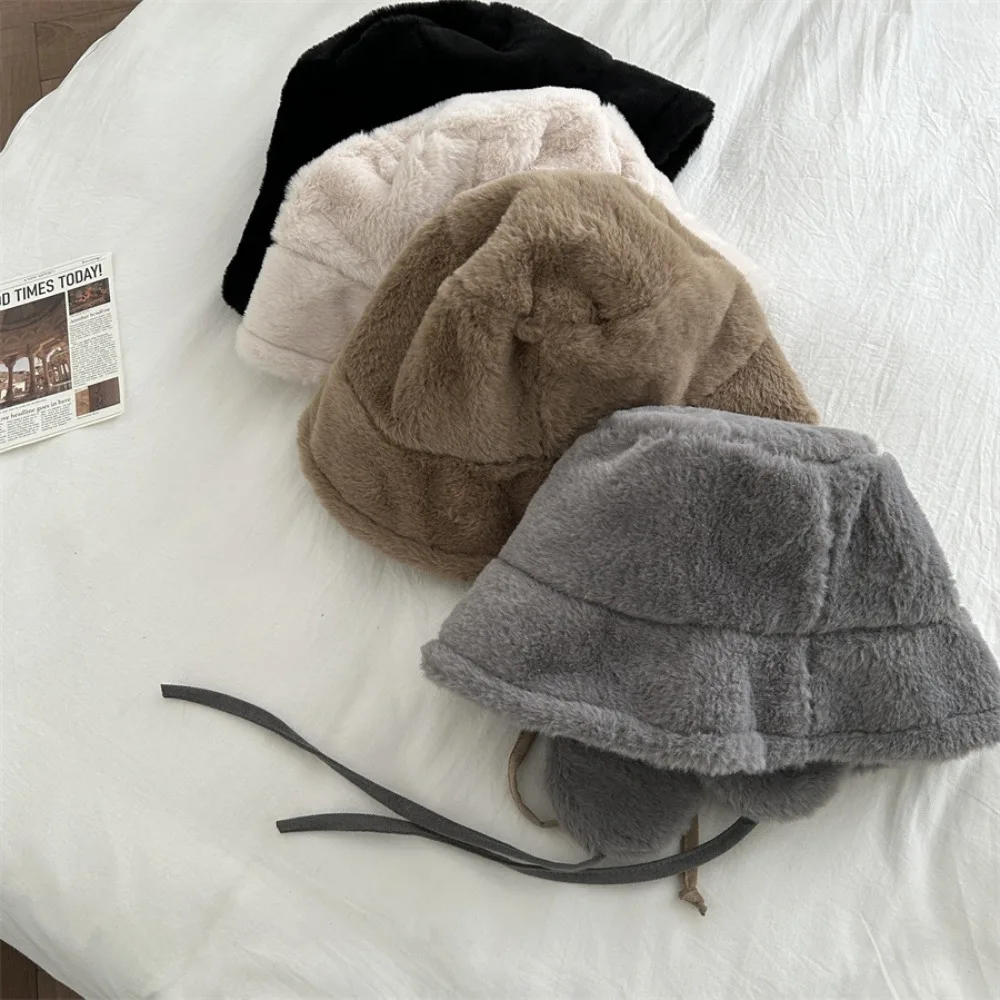 Korean New Ear Protection Bucket Hats for Women Autumn and Winter Travel Versatile Warm Retro Solid Color Plush Men's Caps
Korean New Ear Protection Bucket Hats for Women Autumn and Winter Travel Versatile Warm Retro Solid Color Plush Men's Caps