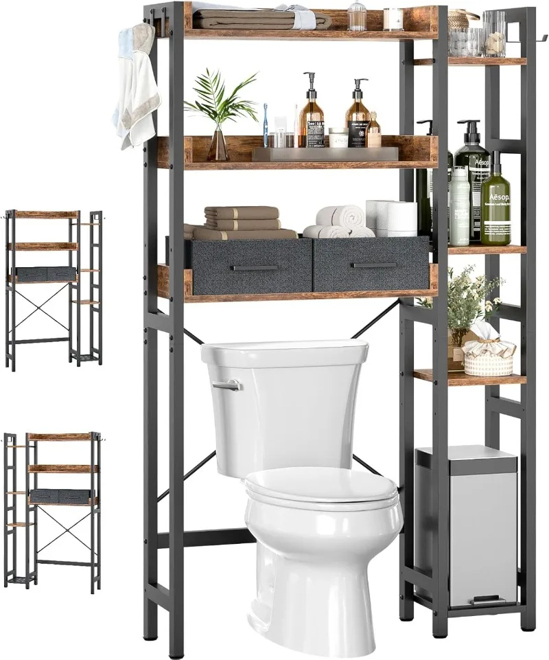 2 Drawers - 7 Tier Bathroom Organizer with Adjustable Shelf, Freestanding Space Saver Storage Rack
2 Drawers - 7 Tier Bathroom Organizer with Adjustable Shelf, Freestanding Space Saver Storage Rack