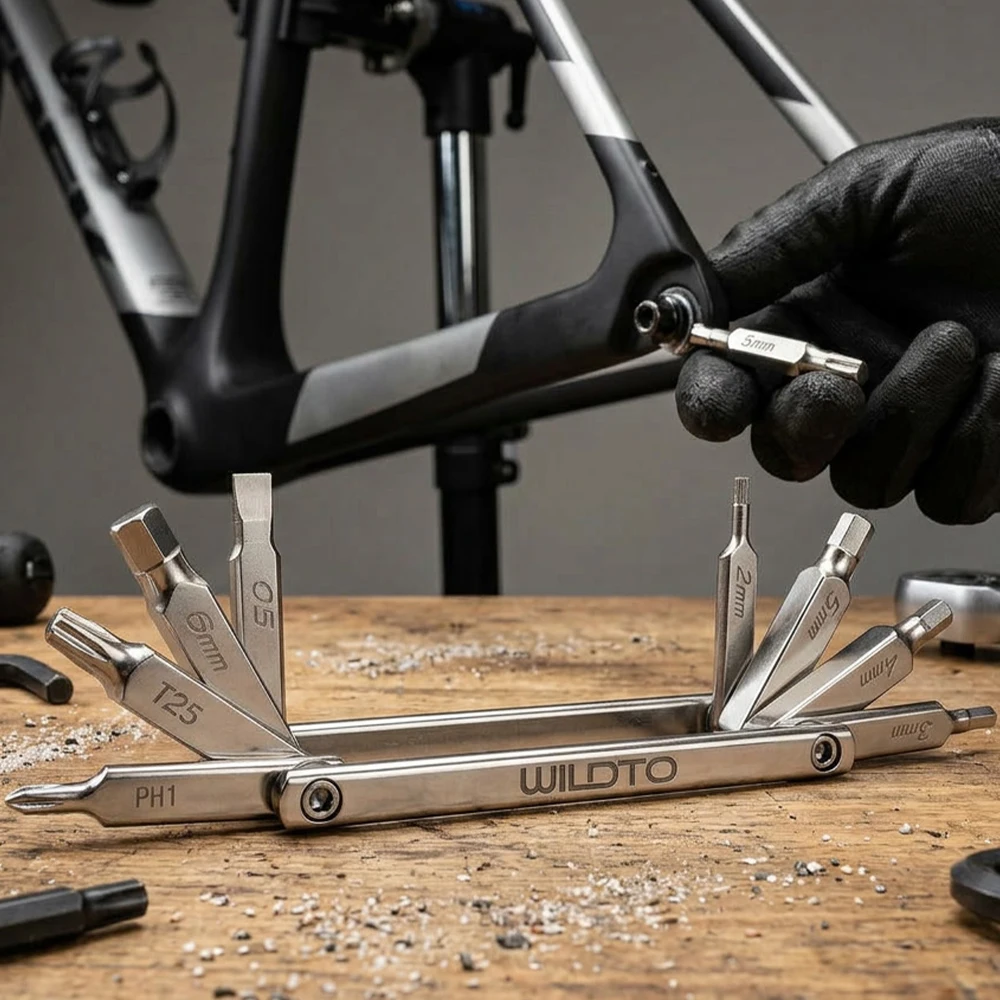 WILDTO 8-in-1 Bike Repair Tools Portable Foldable Multifunction Install Tool Outdoor Mountain Biker Road Riding Bike Accessories
WILDTO 8-in-1 Bike Repair Tools Portable Foldable Multifunction Install Tool Outdoor Mountain Biker Road Riding Bike Accessories