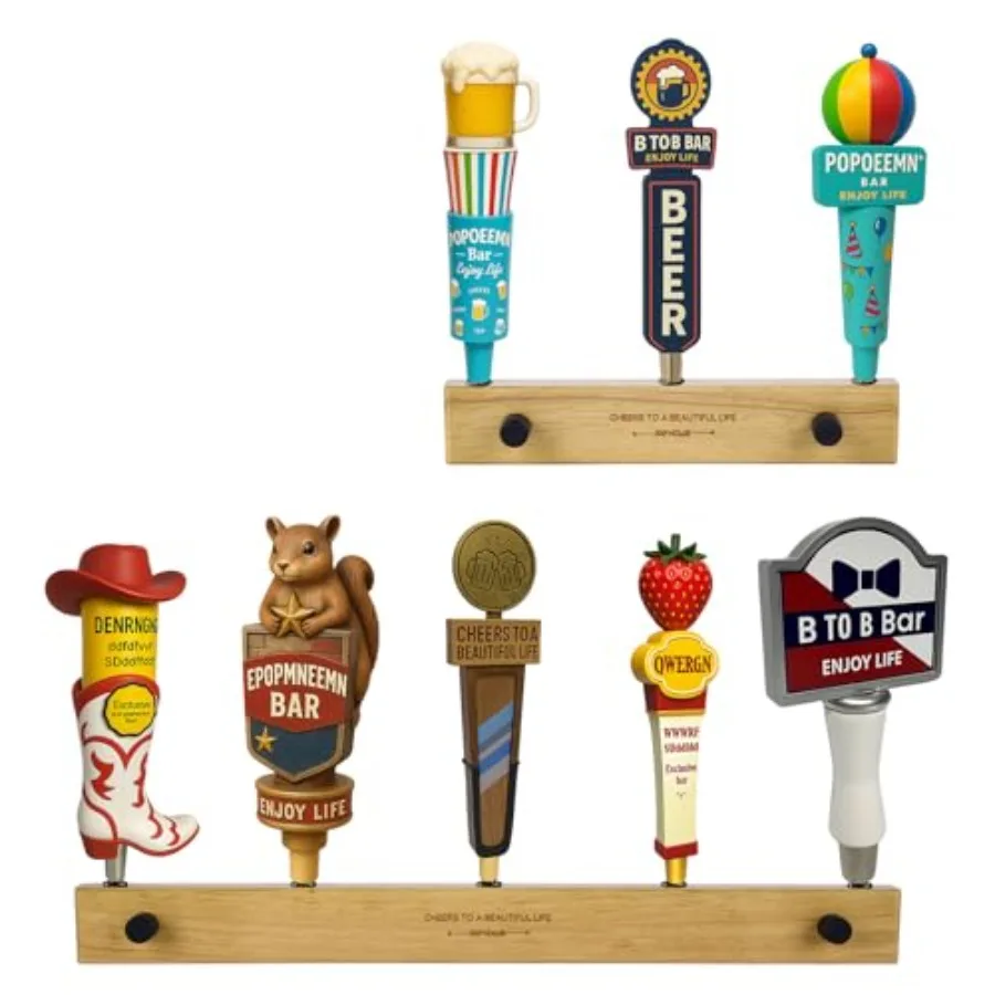 Wall-Mounted Beer Tap Handle Display Stand Holds 3 to 8 Tap Handles Premium Rubberwood Rack Beer Tap Handle Holder for Bar, Man
Wall-Mounted Beer Tap Handle Display Stand Holds 3 to 8 Tap Handles Premium Rubberwood Rack Beer Tap Handle Holder for Bar, Man