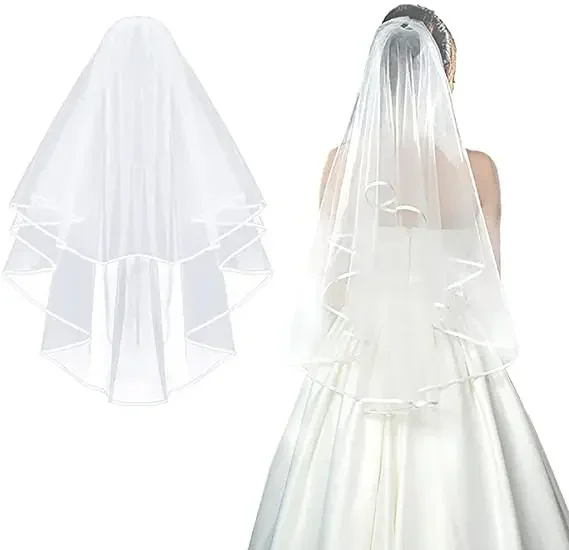 Bridal Veil Wedding Women's White Tulle Short Ribbon Edge Comb for Brides Hen Party
Bridal Veil Wedding Women's White Tulle Short Ribbon Edge Comb for Brides Hen Party