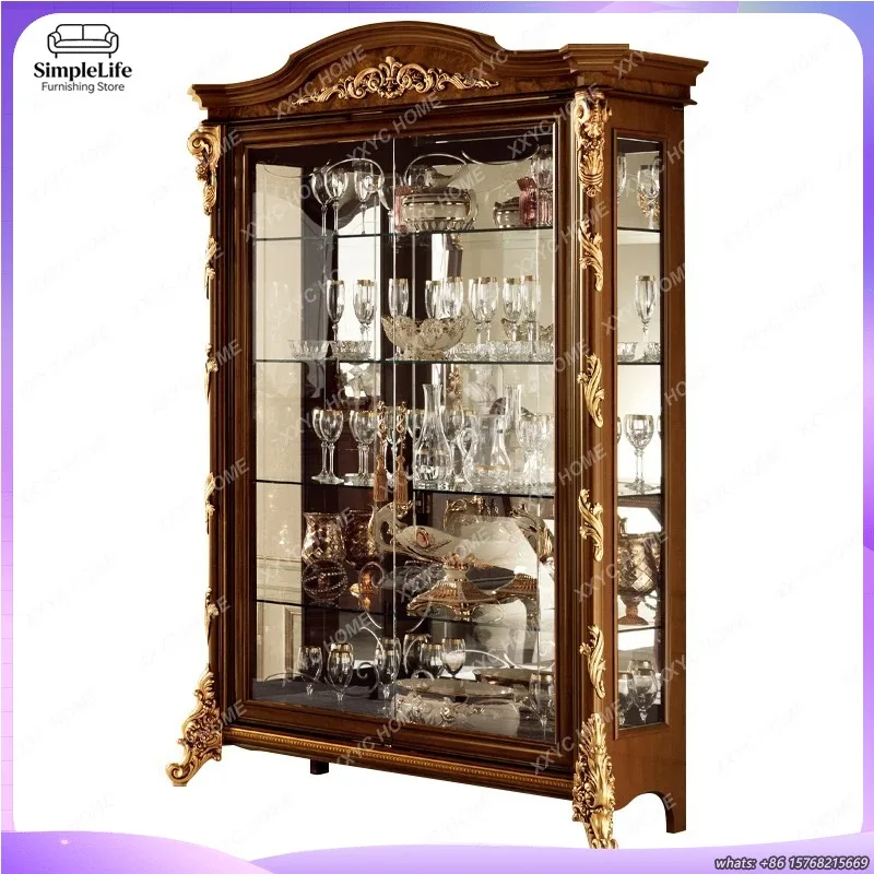 Solid Wood Wine Cabinet for Living Room Classical Luxury Double Door Glass Storage Unit Decorative Home Bar Furniture
Solid Wood Wine Cabinet for Living Room Classical Luxury Double Door Glass Storage Unit Decorative Home Bar Furniture