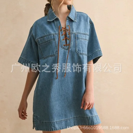 Denim Dress Women Short Dresses A Line Vestidos Y2k Streetwear Turn Down Collar Elegant Casual Loose Party Work 2026 Spring
Denim Dress Women Short Dresses A Line Vestidos Y2k Streetwear Turn Down Collar Elegant Casual Loose Party Work 2026 Spring