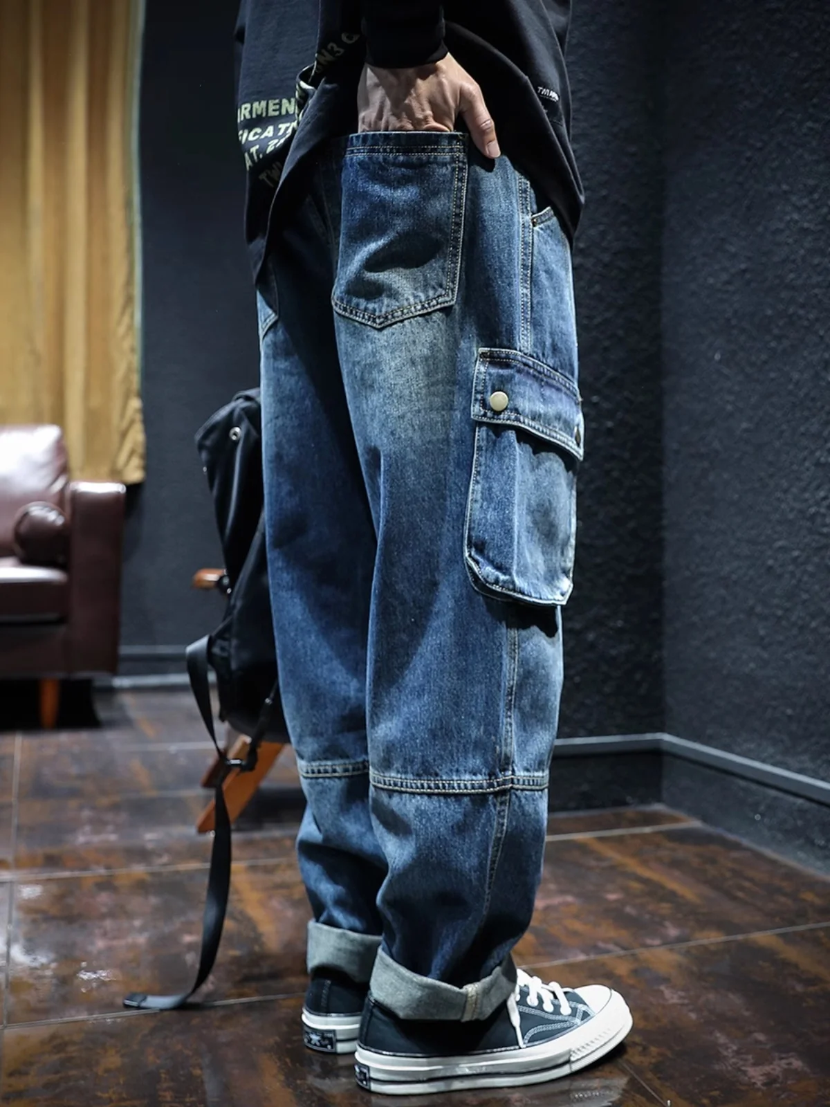 Loose Straight Leg Men's Denim Jeans Vintage American Sle Autumn Winter Trendy Multi ket Workwear Casual Youth Faion
Loose Straight Leg Men's Denim Jeans Vintage American Sle Autumn Winter Trendy Multi ket Workwear Casual Youth Faion